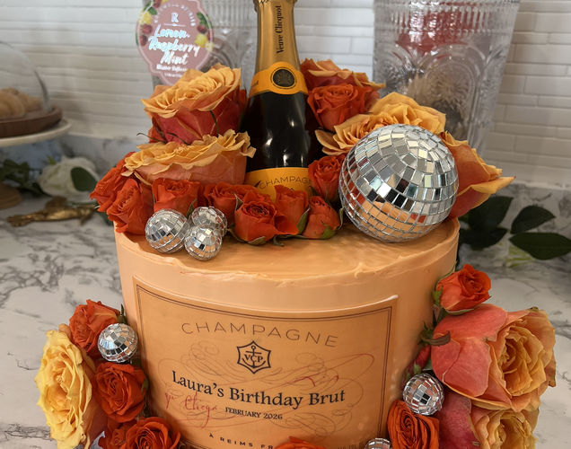 Golden Hour — Champagne & Disco Celebration Cake